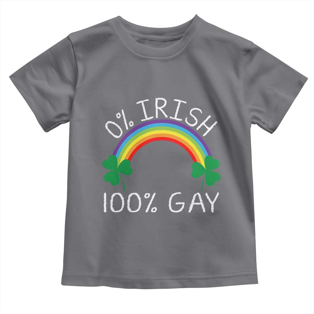 Funny St. Patrick's Day LGBT Toddler T Shirt 0 Irish 100 Gay Rainbow Shamrock TS09 Charcoal Print Your Wear