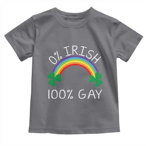 Funny St. Patrick's Day LGBT Toddler T Shirt 0 Irish 100 Gay Rainbow Shamrock TS09 Charcoal Print Your Wear