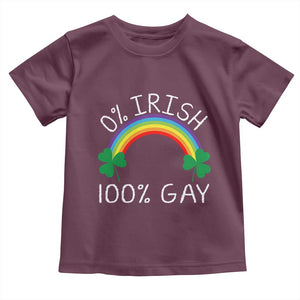 Funny St. Patrick's Day LGBT Toddler T Shirt 0 Irish 100 Gay Rainbow Shamrock TS09 Maroon Print Your Wear