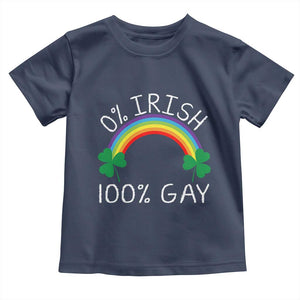 Funny St. Patrick's Day LGBT Toddler T Shirt 0 Irish 100 Gay Rainbow Shamrock TS09 Navy Print Your Wear