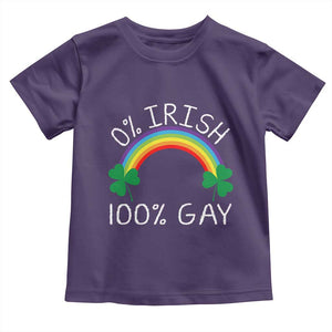 Funny St. Patrick's Day LGBT Toddler T Shirt 0 Irish 100 Gay Rainbow Shamrock TS09 Purple Print Your Wear