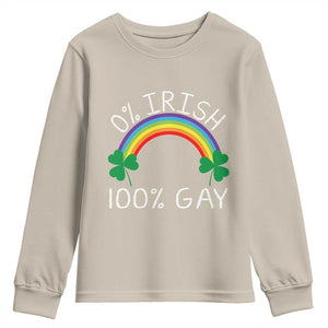 Funny St. Patrick's Day LGBT Youth Sweatshirt 0 Irish 100 Gay Rainbow Shamrock TS09 Sand Print Your Wear