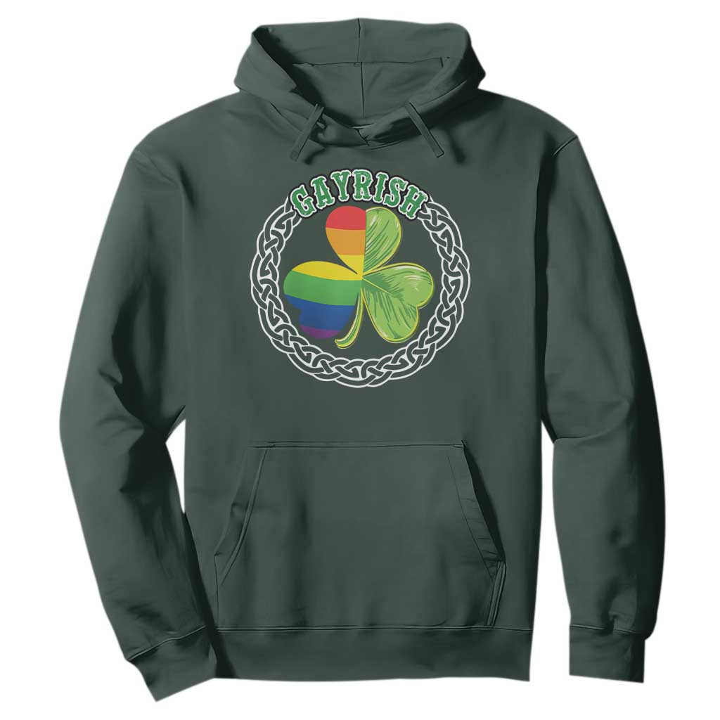 Gayrish Funny St. Patrick's Day LGBT Hoodie TS09 Dark Forest Green Print Your Wear