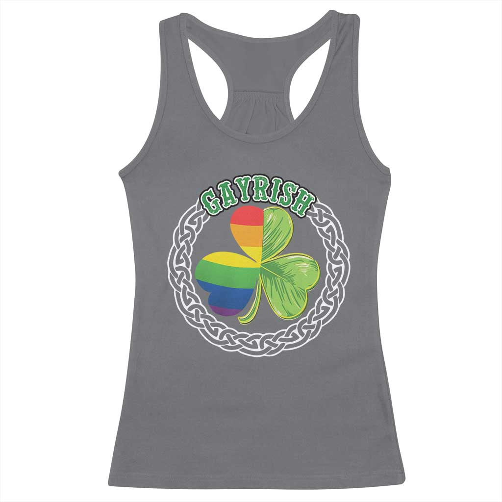 Gayrish Funny St. Patrick's Day LGBT Racerback Tank Top TS09 Charcoal Print Your Wear