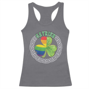 Gayrish Funny St. Patrick's Day LGBT Racerback Tank Top TS09 Charcoal Print Your Wear