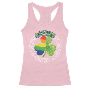 Gayrish Funny St. Patrick's Day LGBT Racerback Tank Top TS09 Light Pink Print Your Wear