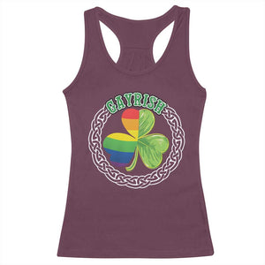 Gayrish Funny St. Patrick's Day LGBT Racerback Tank Top TS09 Maroon Print Your Wear