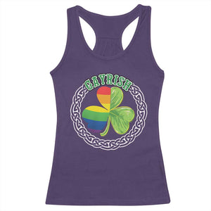 Gayrish Funny St. Patrick's Day LGBT Racerback Tank Top TS09 Purple Print Your Wear