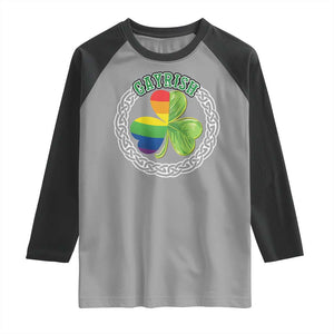 Gayrish Funny St. Patrick's Day LGBT Raglan Shirt TS09 Sport Gray Black Print Your Wear