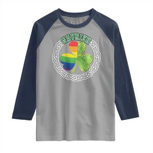 Gayrish Funny St. Patrick's Day LGBT Raglan Shirt TS09 Sport Gray Navy Print Your Wear