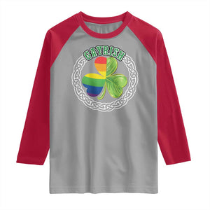 Gayrish Funny St. Patrick's Day LGBT Raglan Shirt TS09 Sport Gray Red Print Your Wear