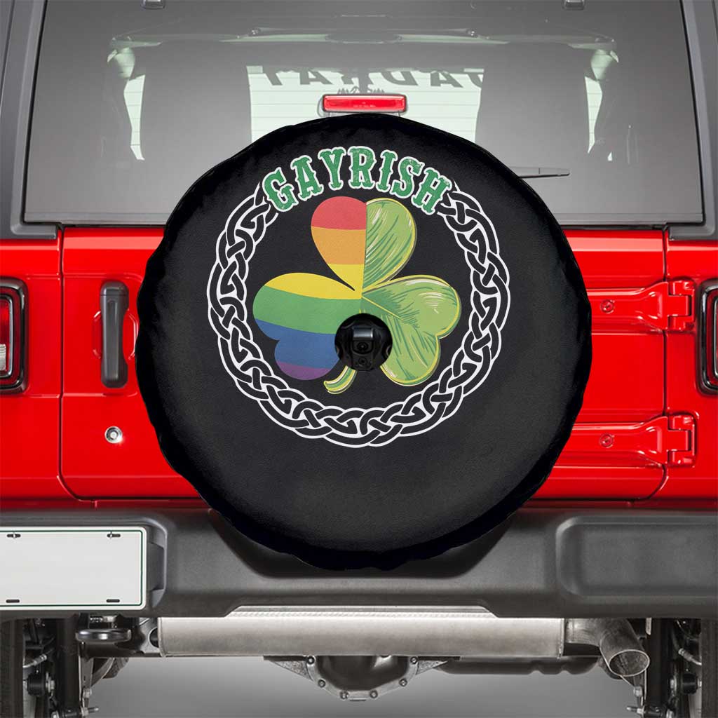 Gayrish Funny St. Patrick's Day LGBT Spare Tire Cover TS09 Black Print Your Wear