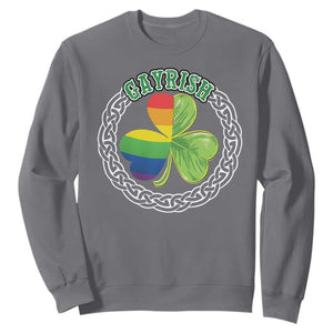Gayrish Funny St. Patrick's Day LGBT Sweatshirt TS09 Charcoal Print Your Wear