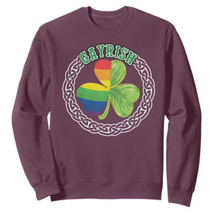 Gayrish Funny St. Patrick's Day LGBT Sweatshirt TS09 Maroon Print Your Wear