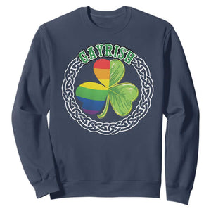 Gayrish Funny St. Patrick's Day LGBT Sweatshirt TS09 Navy Print Your Wear