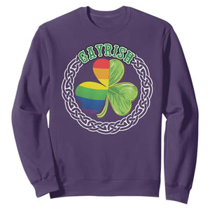 Gayrish Funny St. Patrick's Day LGBT Sweatshirt TS09 Purple Print Your Wear