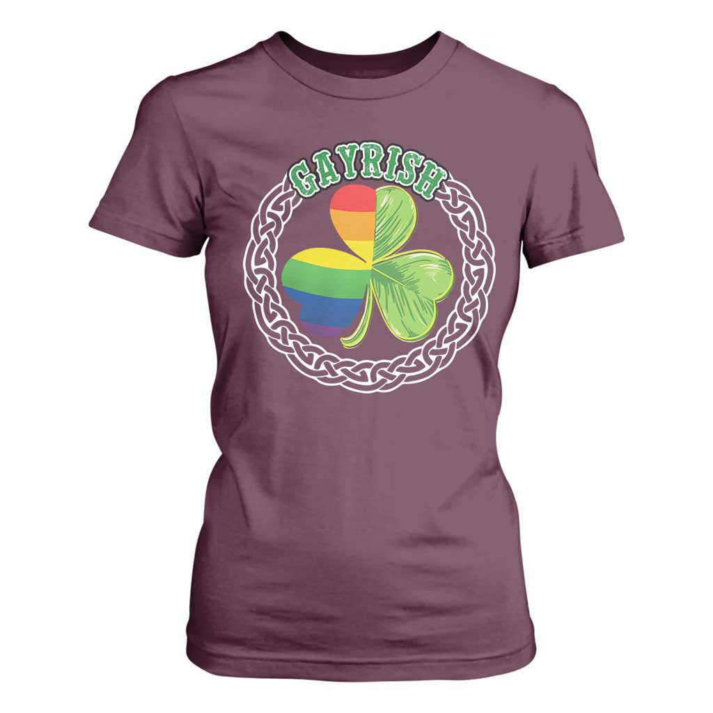 Gayrish Funny St. Patrick's Day LGBT T Shirt For Women TS09 Maroon Print Your Wear