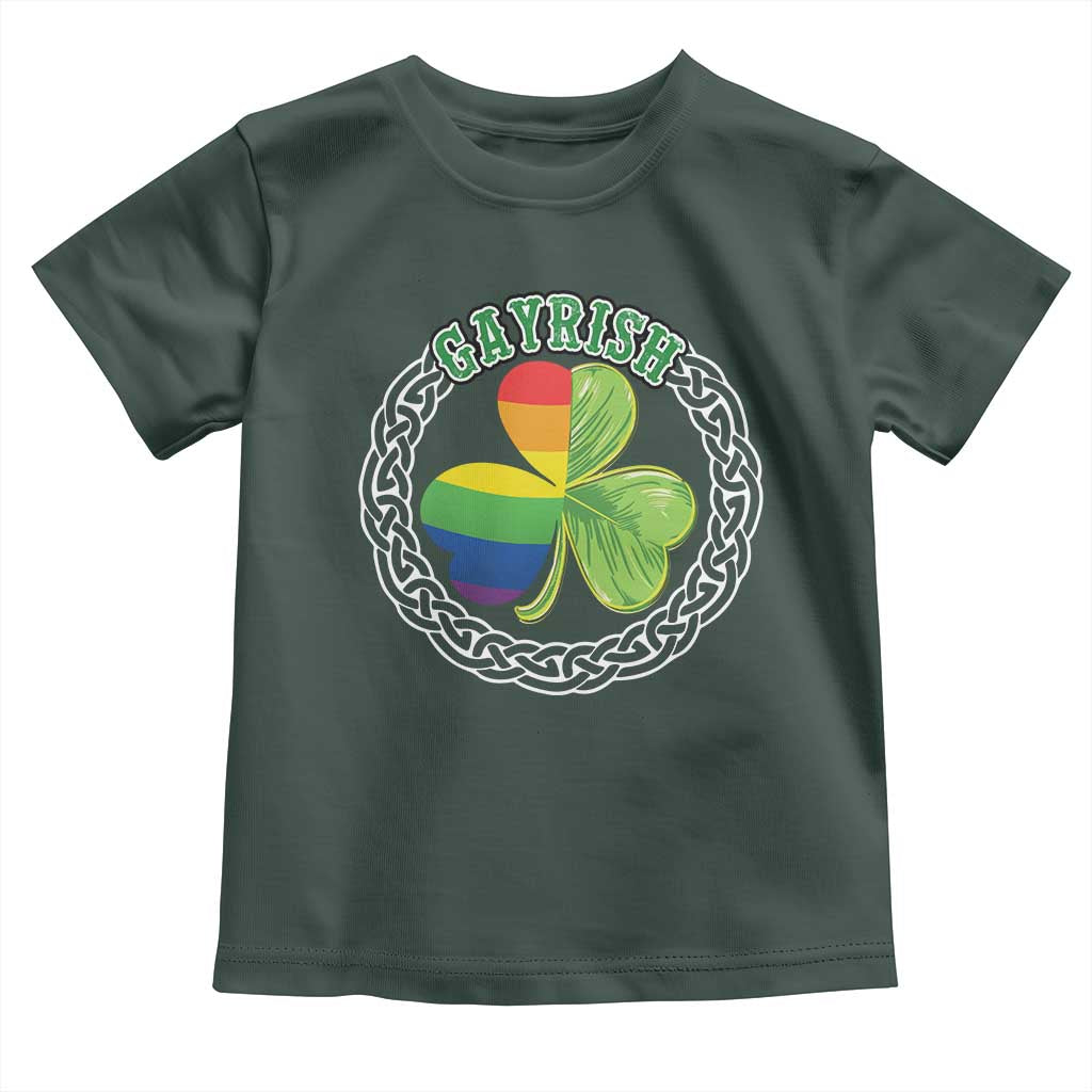 Gayrish Funny St. Patrick's Day LGBT Toddler T Shirt TS09 Dark Forest Green Print Your Wear