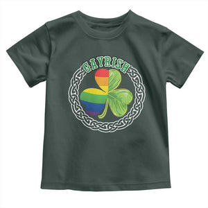 Gayrish Funny St. Patrick's Day LGBT Toddler T Shirt TS09 Dark Forest Green Print Your Wear