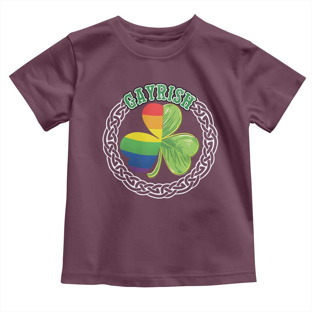 Gayrish Funny St. Patrick's Day LGBT Toddler T Shirt TS09 Maroon Print Your Wear