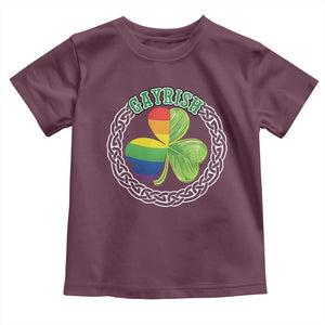 Gayrish Funny St. Patrick's Day LGBT Toddler T Shirt TS09 Maroon Print Your Wear