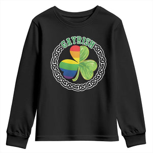 Gayrish Funny St. Patrick's Day LGBT Youth Sweatshirt TS09 Black Print Your Wear