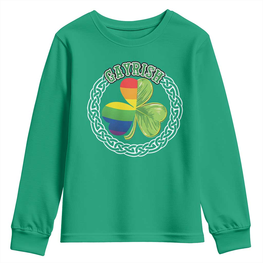Gayrish Funny St. Patrick's Day LGBT Youth Sweatshirt TS09 Irish Green Print Your Wear