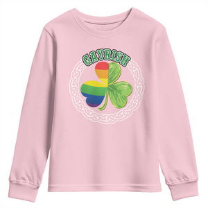 Gayrish Funny St. Patrick's Day LGBT Youth Sweatshirt TS09 Light Pink Print Your Wear
