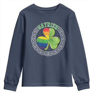 Gayrish Funny St. Patrick's Day LGBT Youth Sweatshirt TS09 Navy Print Your Wear