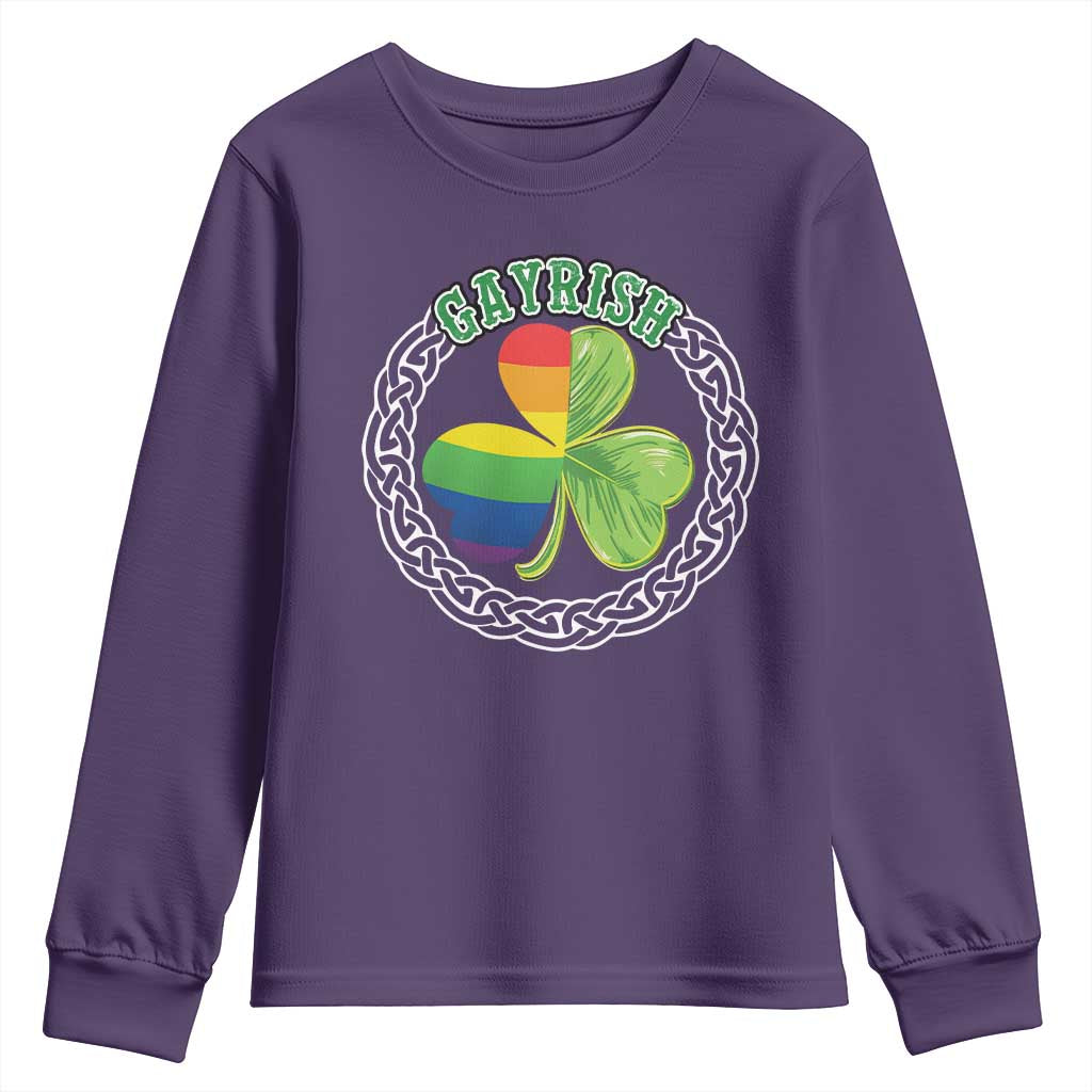 Gayrish Funny St. Patrick's Day LGBT Youth Sweatshirt TS09 Purple Print Your Wear