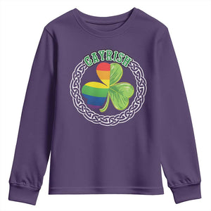 Gayrish Funny St. Patrick's Day LGBT Youth Sweatshirt TS09 Purple Print Your Wear