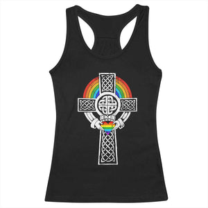 Rainbow Celtic Claddagh Cross Racerback Tank Top TS09 Black Print Your Wear