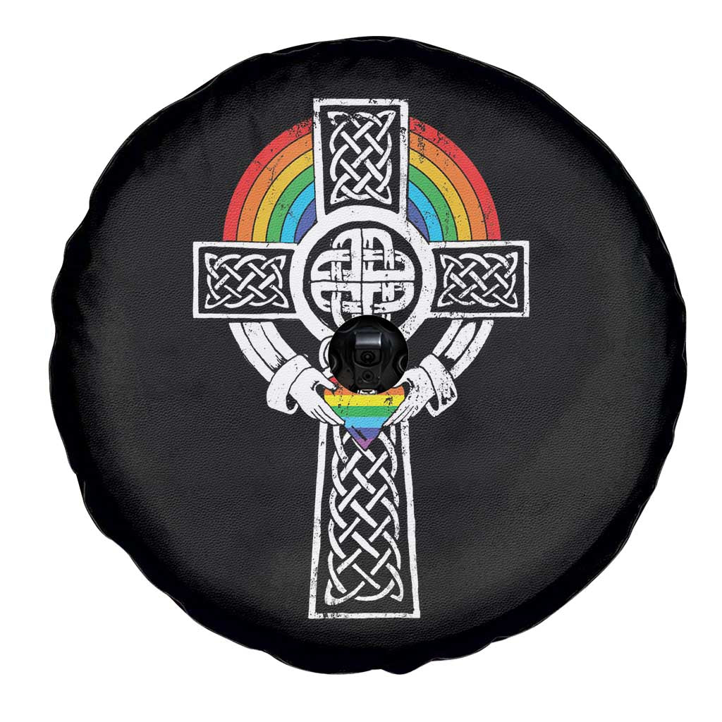 Rainbow Celtic Claddagh Cross Spare Tire Cover TS09 Print Your Wear