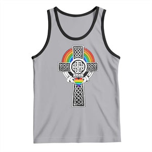 Rainbow Celtic Claddagh Cross Tank Top TS09 Athletic Heather Black Print Your Wear