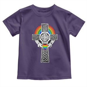 Rainbow Celtic Claddagh Cross Toddler T Shirt TS09 Purple Print Your Wear