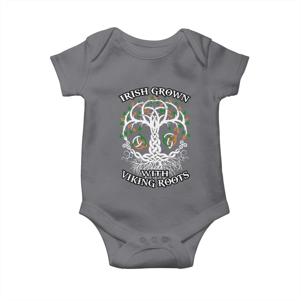 Irish Grown With Viking Roots Baby Onesie TS09 Charcoal Print Your Wear