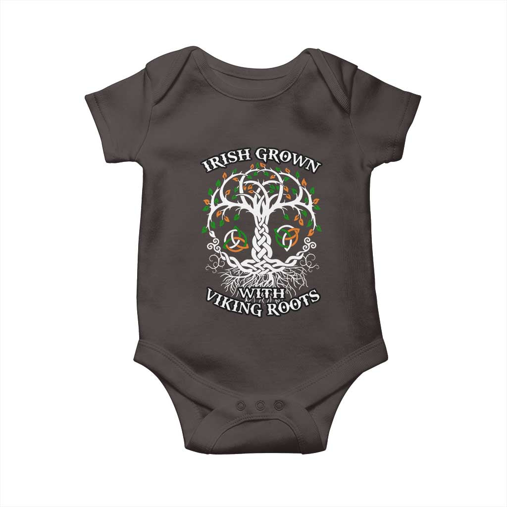 Irish Grown With Viking Roots Baby Onesie TS09 Dark Chocolate Print Your Wear