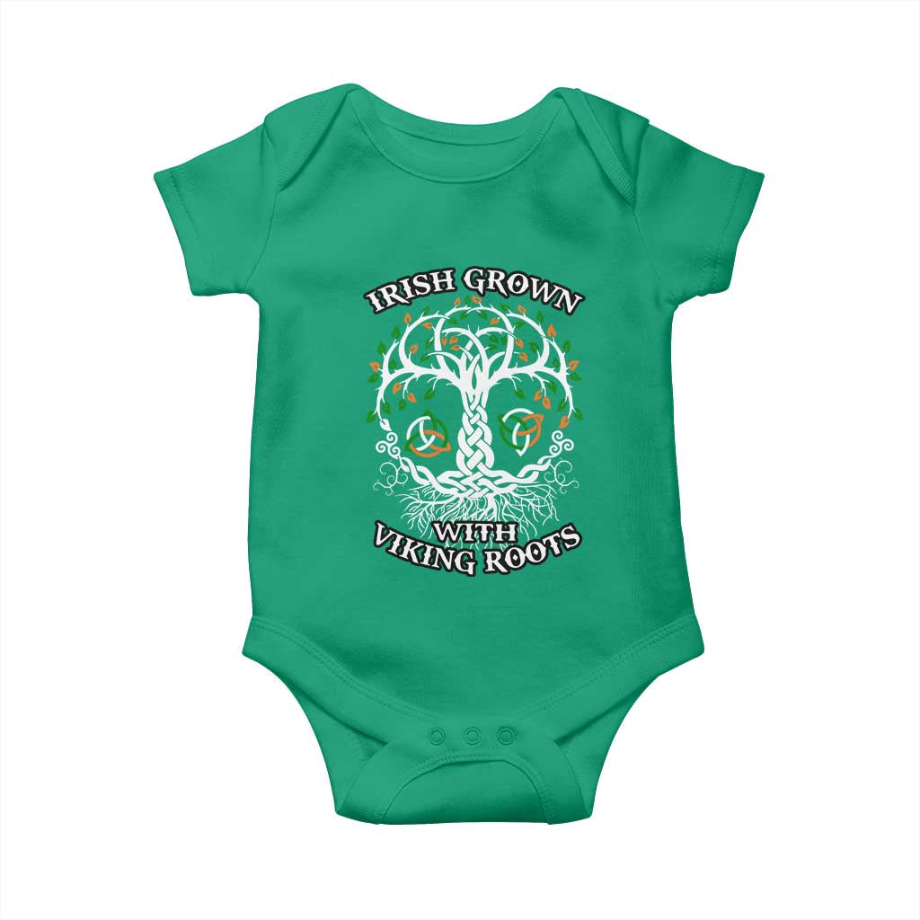 Irish Grown With Viking Roots Baby Onesie TS09 Irish Green Print Your Wear