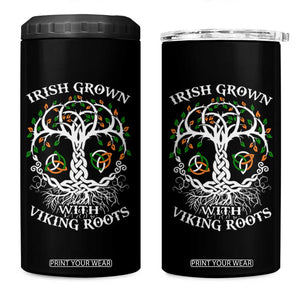 Irish Grown With Viking Roots 4 in 1 Can Cooler Tumbler TS09 One Size: 16 oz Black Print Your Wear