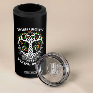 Irish Grown With Viking Roots 4 in 1 Can Cooler Tumbler TS09 Print Your Wear
