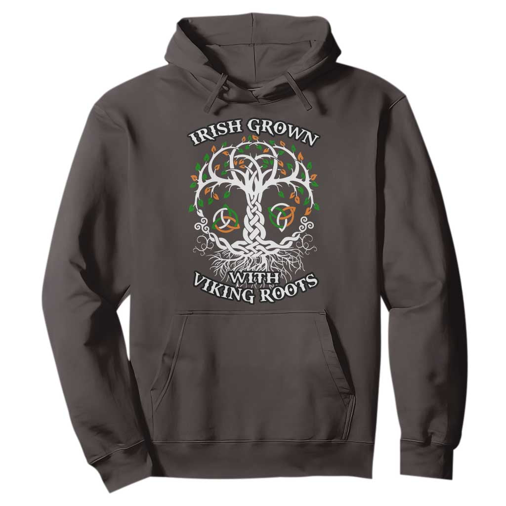 Irish Grown With Viking Roots Hoodie TS09 Dark Chocolate Print Your Wear