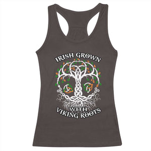 Irish Grown With Viking Roots Racerback Tank Top TS09 Dark Chocolate Print Your Wear