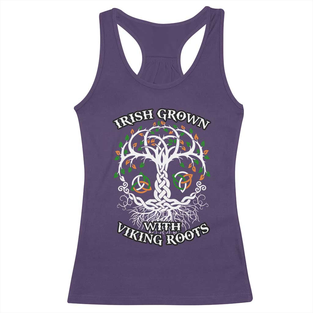 Irish Grown With Viking Roots Racerback Tank Top TS09 Purple Print Your Wear