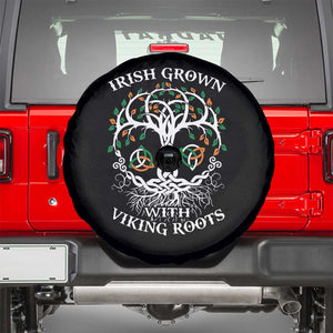 Irish Grown With Viking Roots Spare Tire Cover TS09 Black Print Your Wear