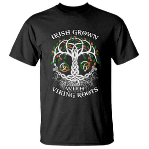 Irish Grown With Viking Roots T Shirt TS09 Black Print Your Wear