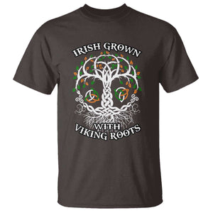Irish Grown With Viking Roots T Shirt TS09 Dark Chocolate Print Your Wear
