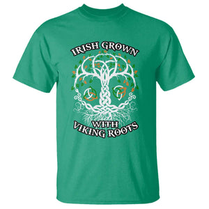 Irish Grown With Viking Roots T Shirt TS09 Irish Green Print Your Wear