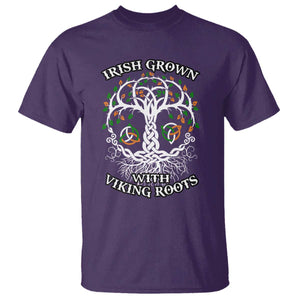 Irish Grown With Viking Roots T Shirt TS09 Purple Print Your Wear