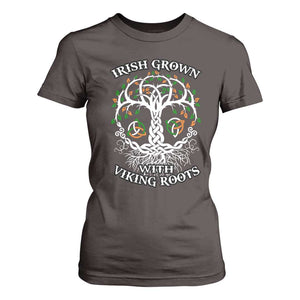 Irish Grown With Viking Roots T Shirt For Women TS09 Dark Chocolate Print Your Wear