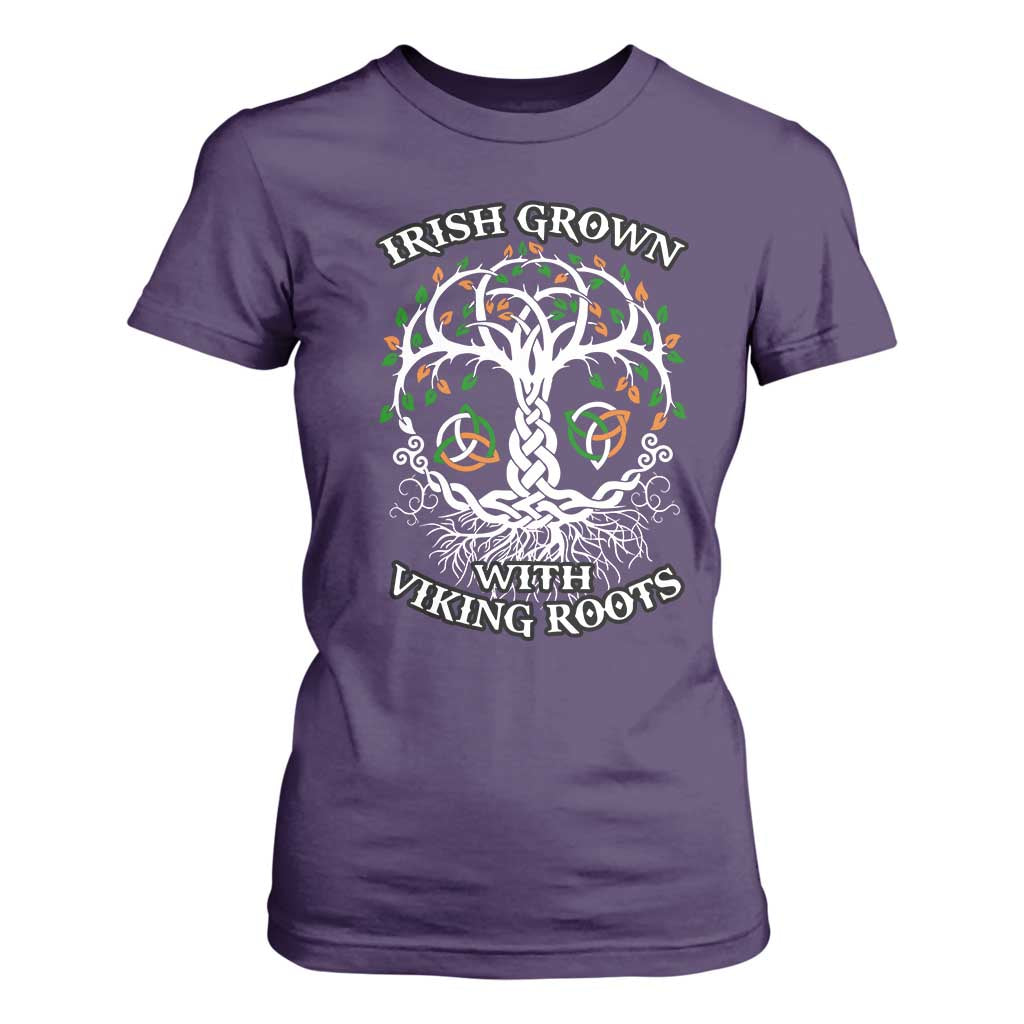 Irish Grown With Viking Roots T Shirt For Women TS09 Purple Print Your Wear